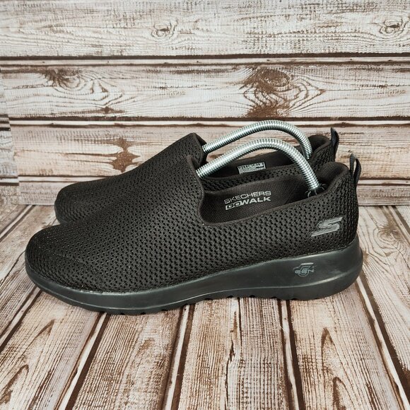 SKECHERS Go Walk Women's 10 Black Mesh Slip-On Flat Comfort Shoes 15600 EUC - Picture 4 of 9
